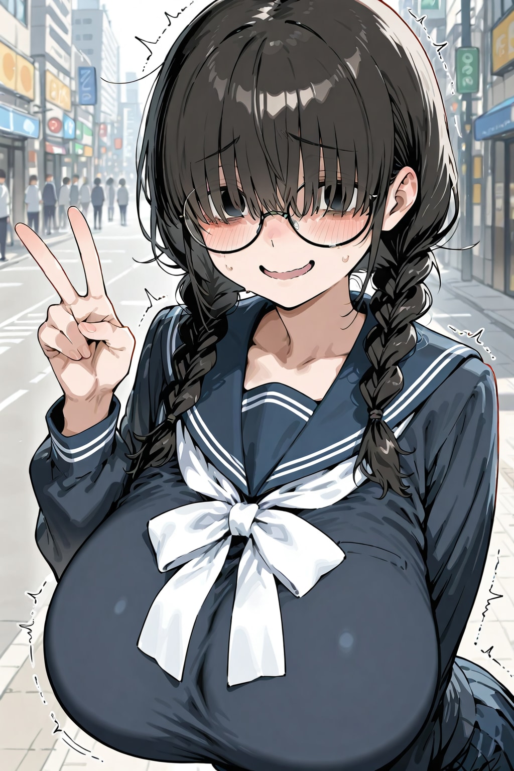 地味目おさげちゃん