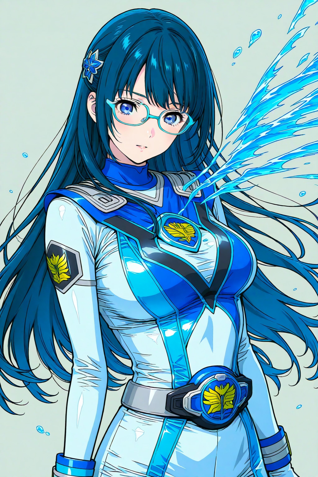 青き聡明な眼鏡っ娘戦隊ヒロイン