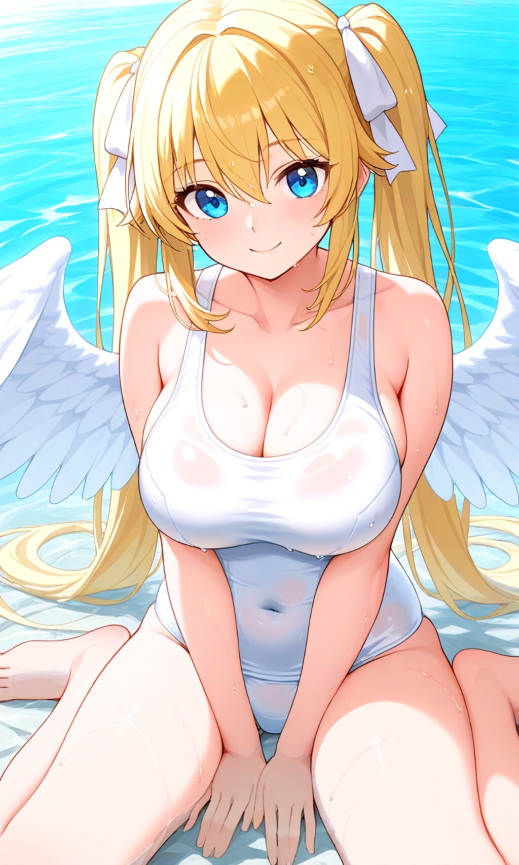 白いスク水天使
