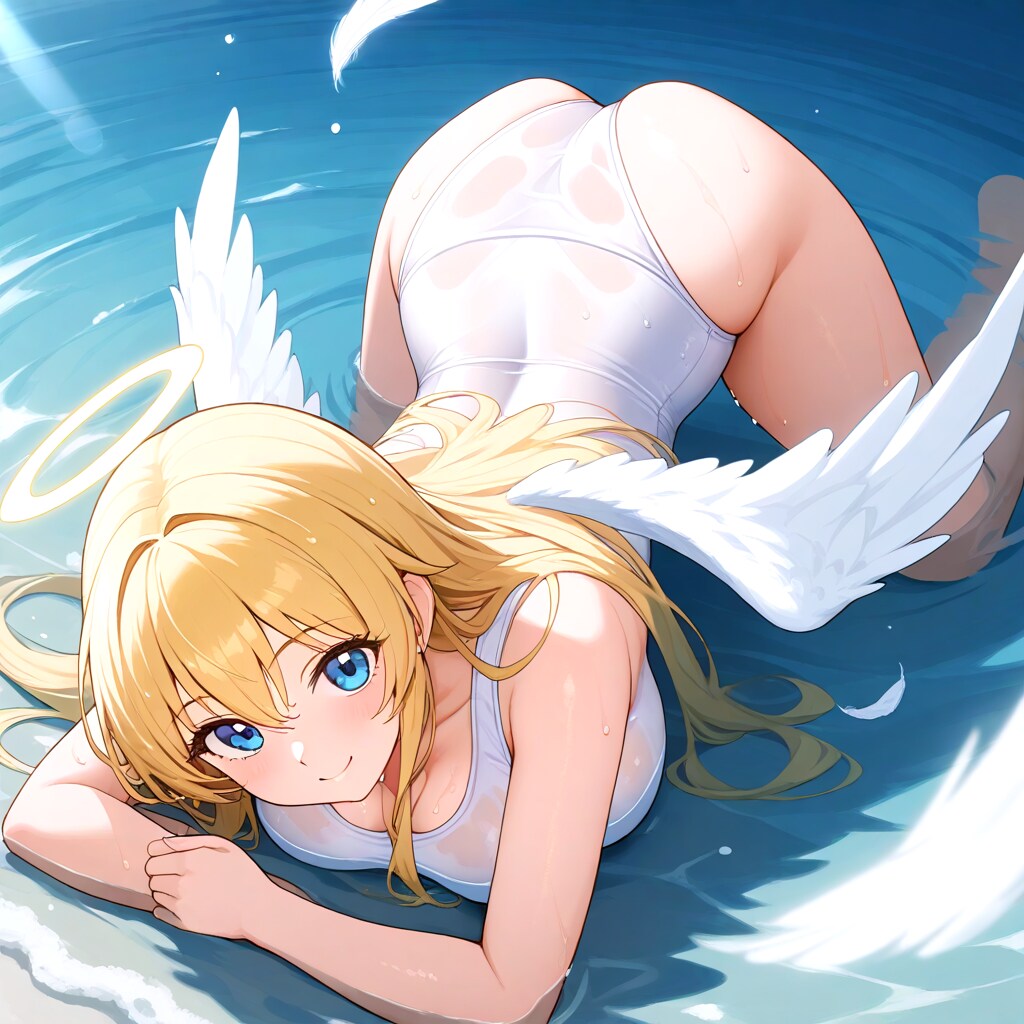 白いスク水天使