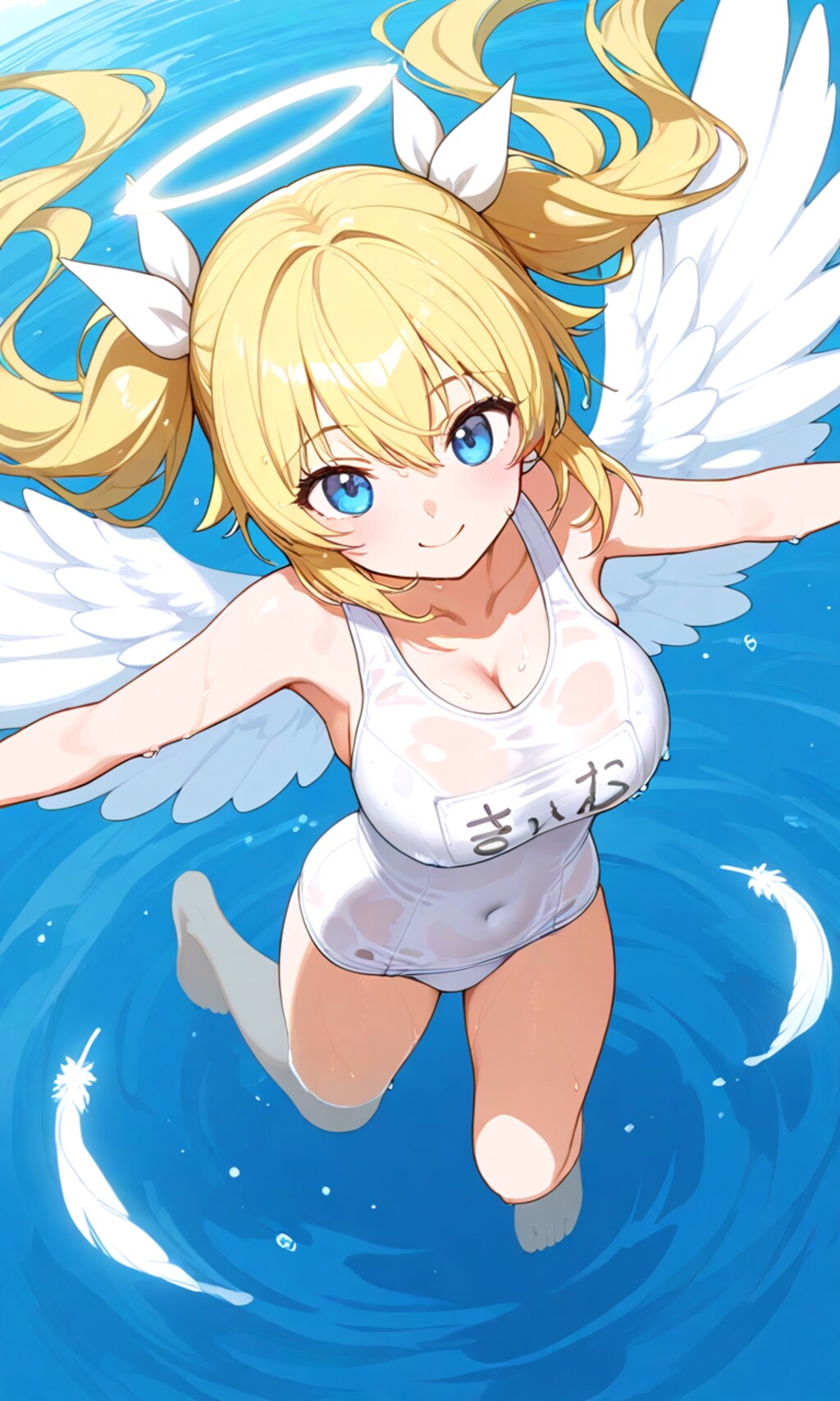 白いスク水天使
