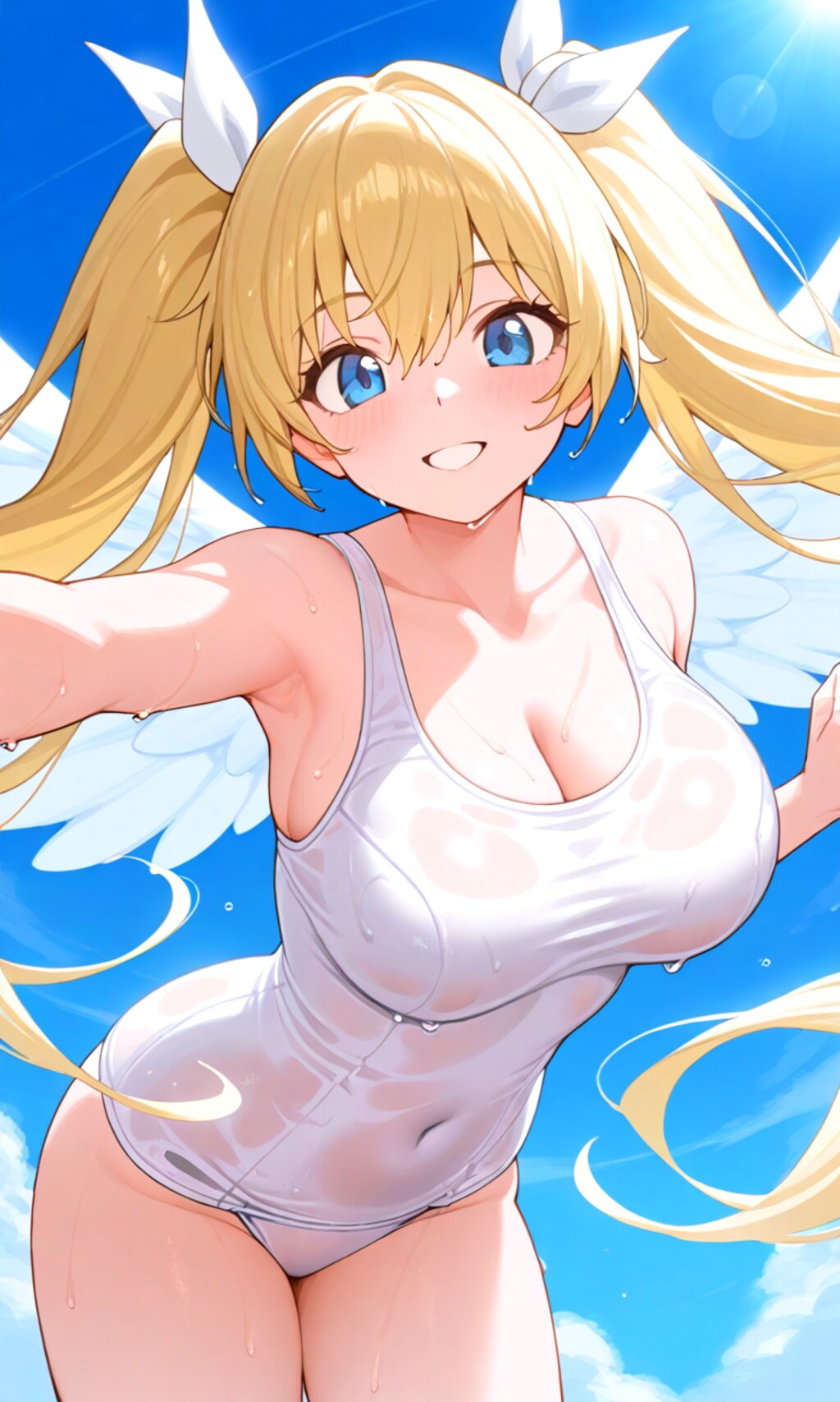 白いスク水天使