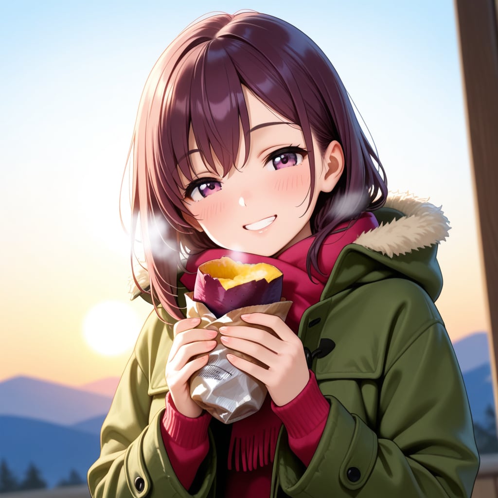 焼き芋をたべる少女 | の人気AIイラスト・グラビア