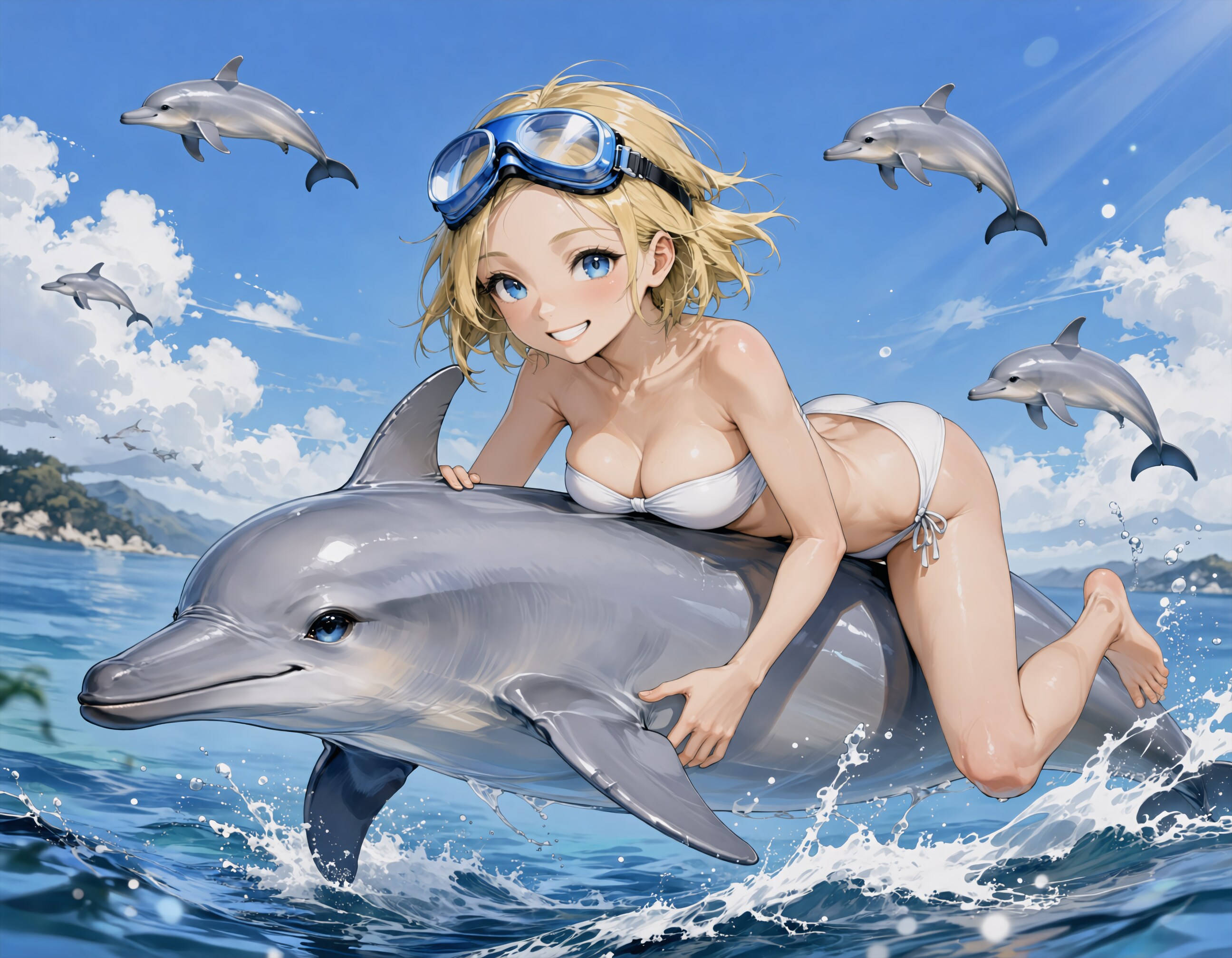 イルカたちと海