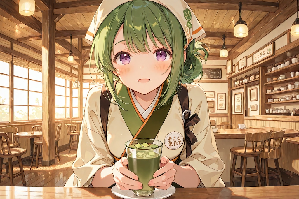 冷やし緑茶どうぞ