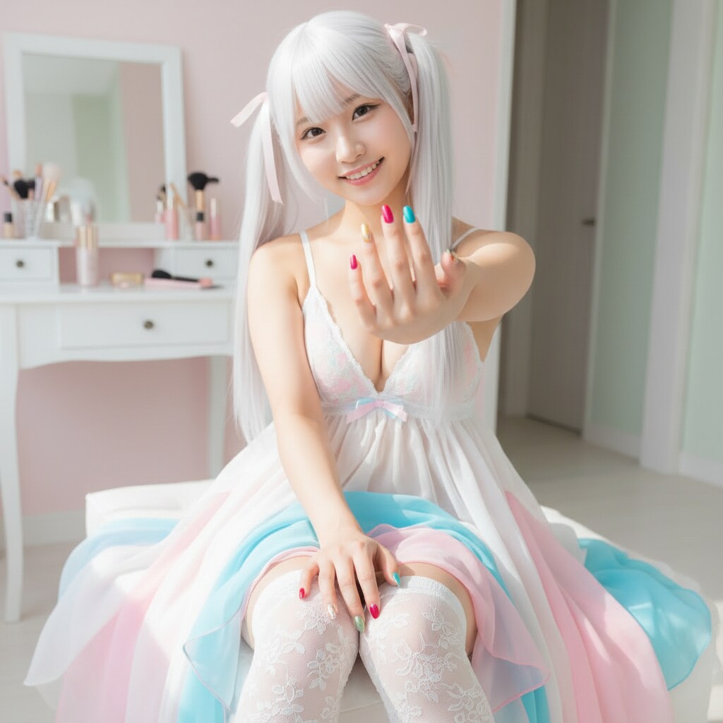 白ツイさん。ネイルガーリー