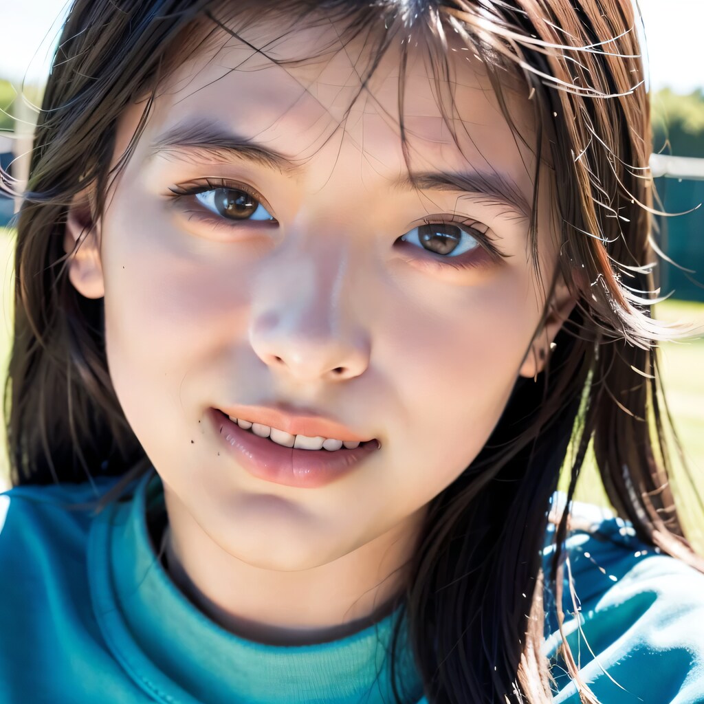 黒髪ロングでテニスウェアの美女５３