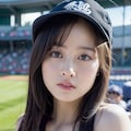 巨乳の彼女と野球場 2枚目