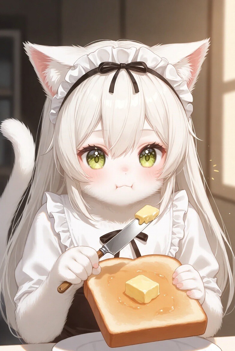 バターぬりぬりケモメイドさん | の人気AIイラスト・グラビア