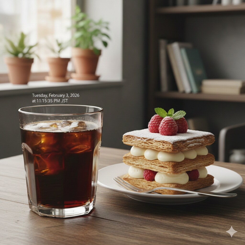 【3時のおやつ】コーヒーとミルフィーユ？