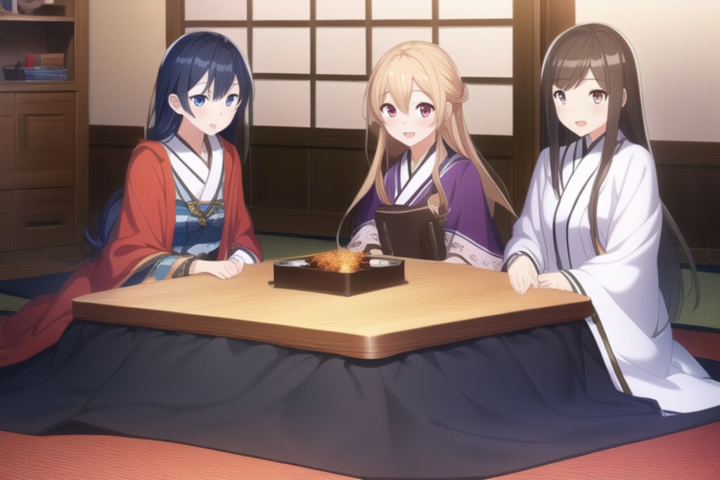 おこたでぬくぬく