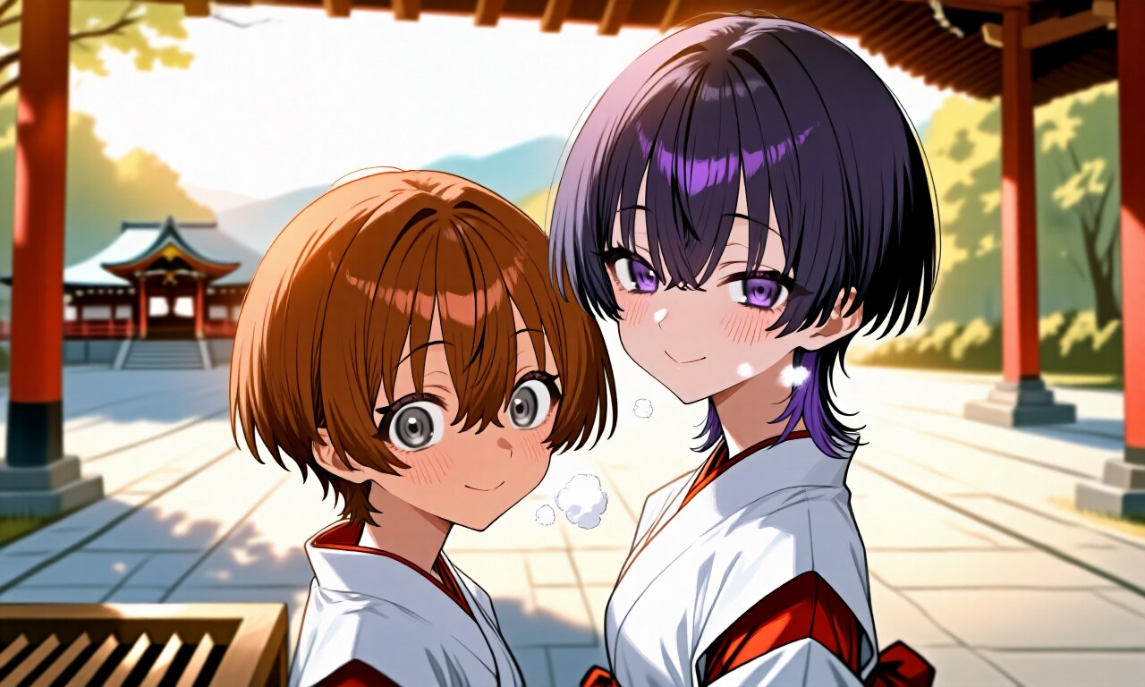 巫女　凛＆烏夜ちゃん | の人気AIイラスト・グラビア