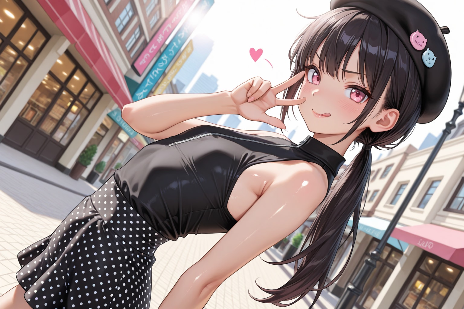 【本日の板野ちゃん】「いぇい♪　ドット柄可愛いでしょ♡」 | の人気AIイラスト・グラビア