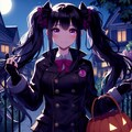 ジャケットを着た、ハロウィンの黒髪ツインテール少女★(3枚) 4枚目