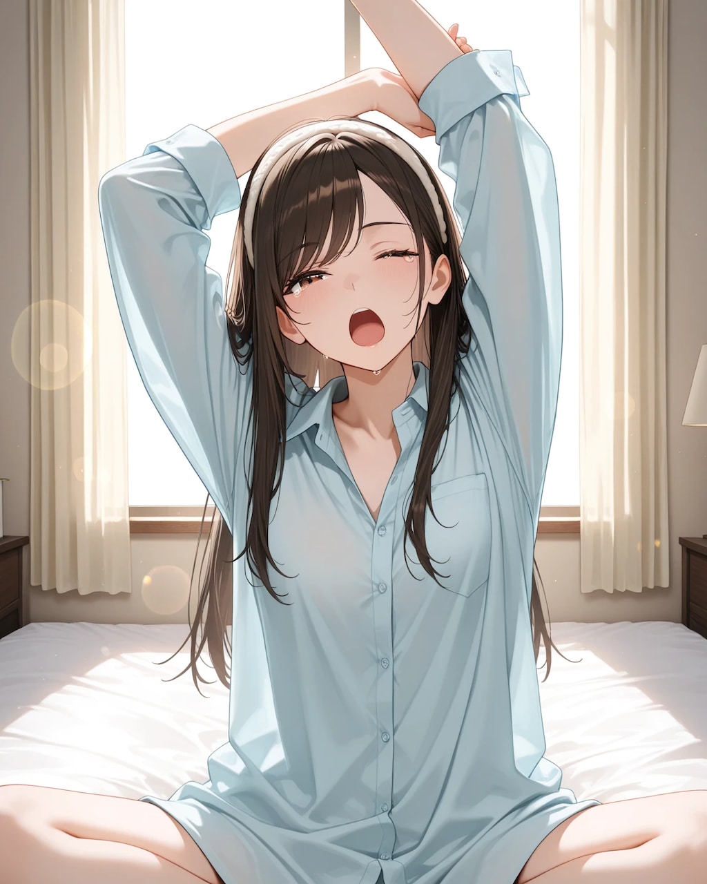 朝目覚めののび