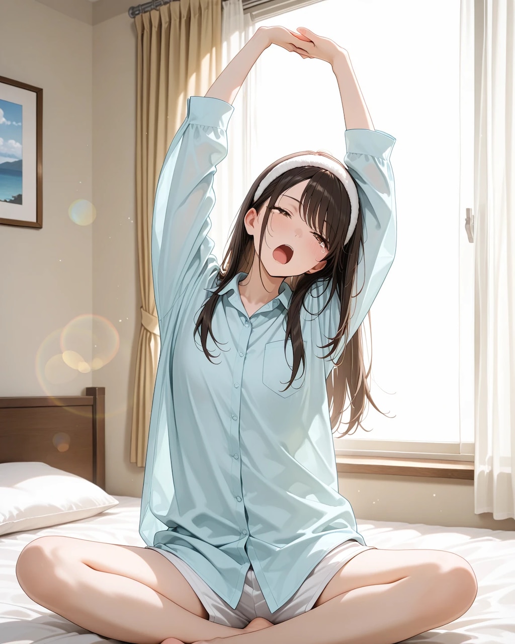 朝目覚めののび