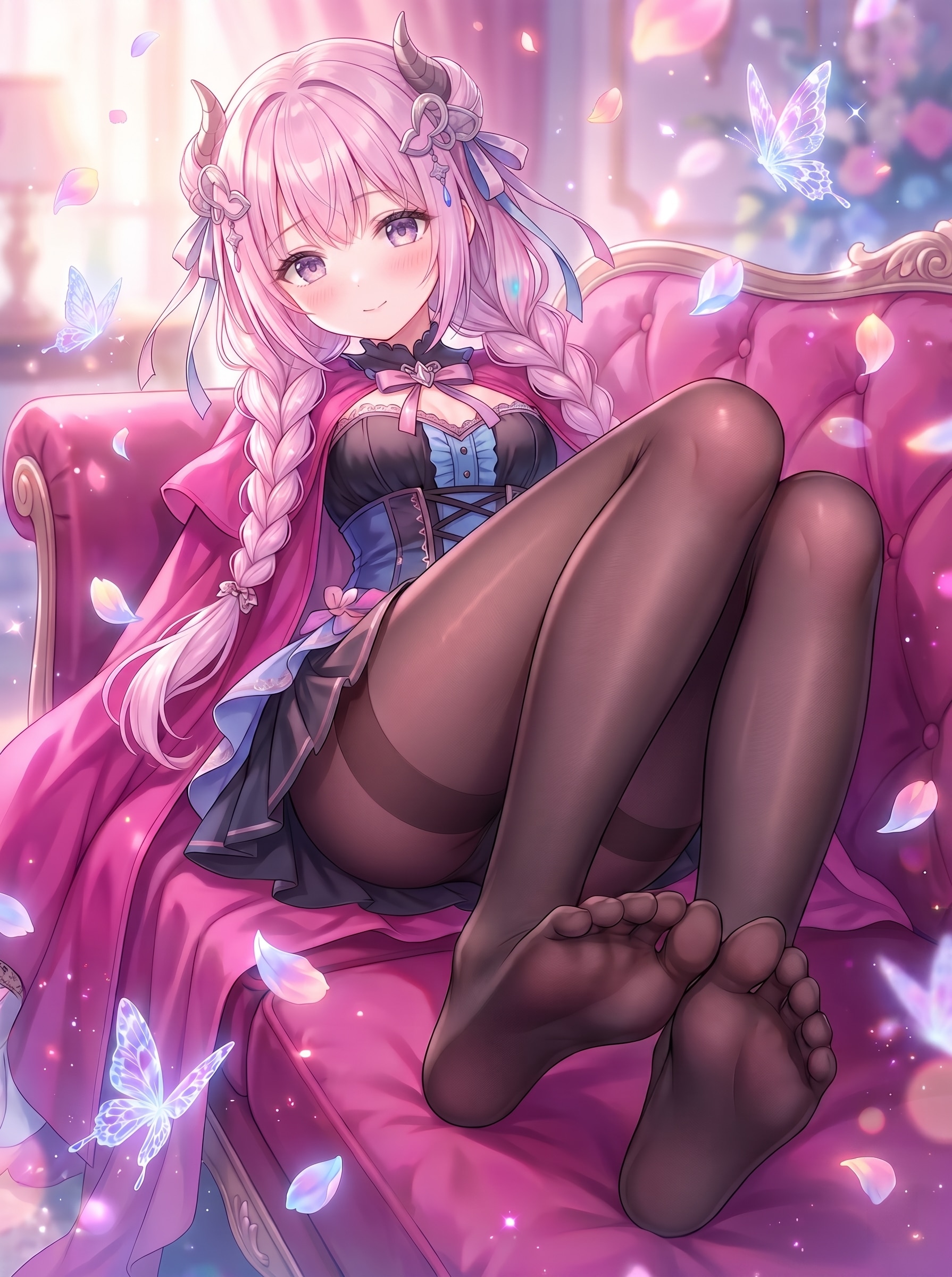 桃髪魔角の微睡