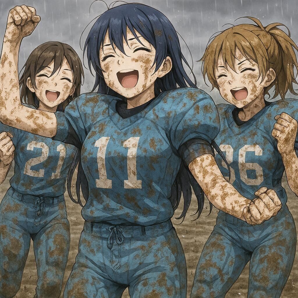 🏈泥まみれの女子アメフト 149