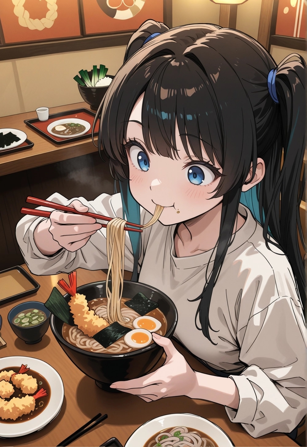 年越しそばチャレンジ！！ | の人気AIイラスト・グラビア