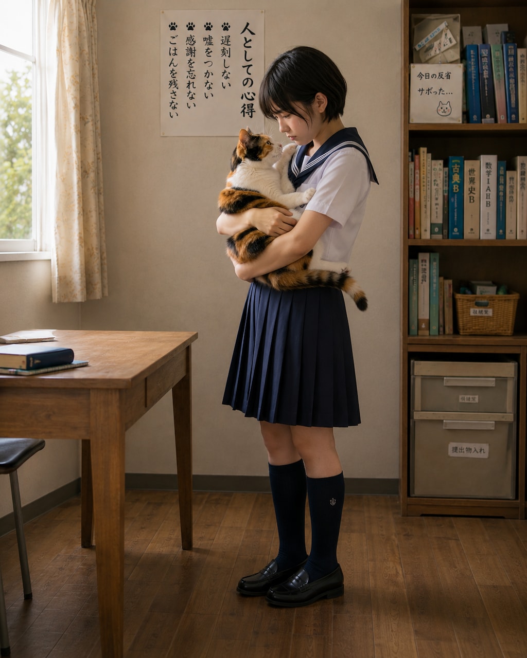 猫に説教される女の子