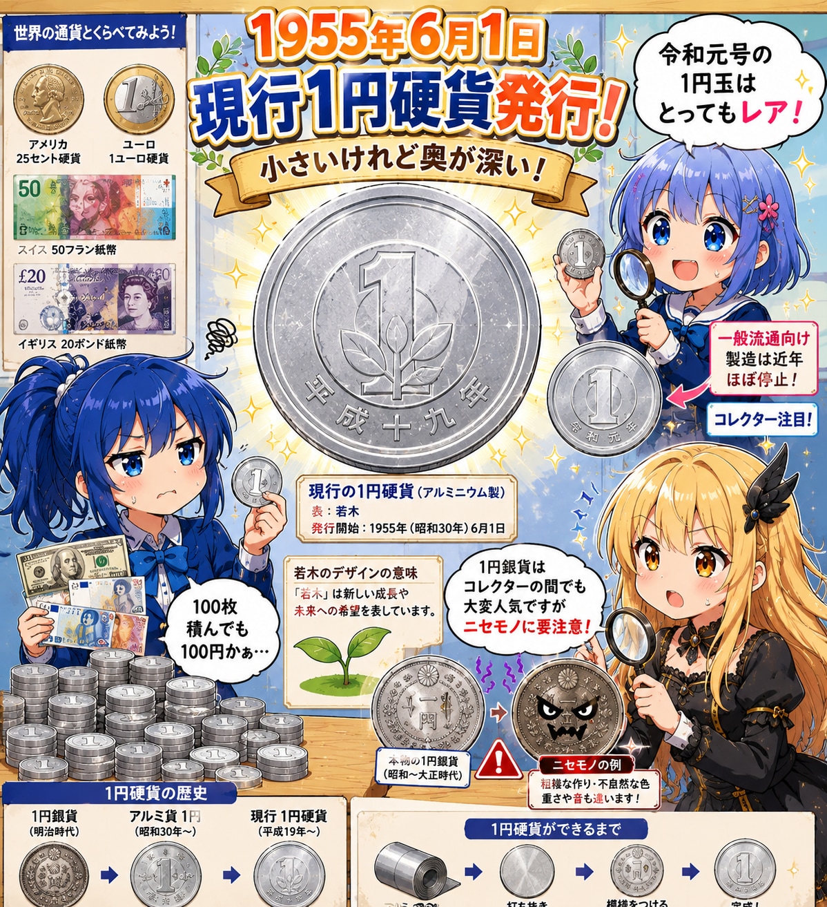 6月1日は1円硬貨が発行開始された日