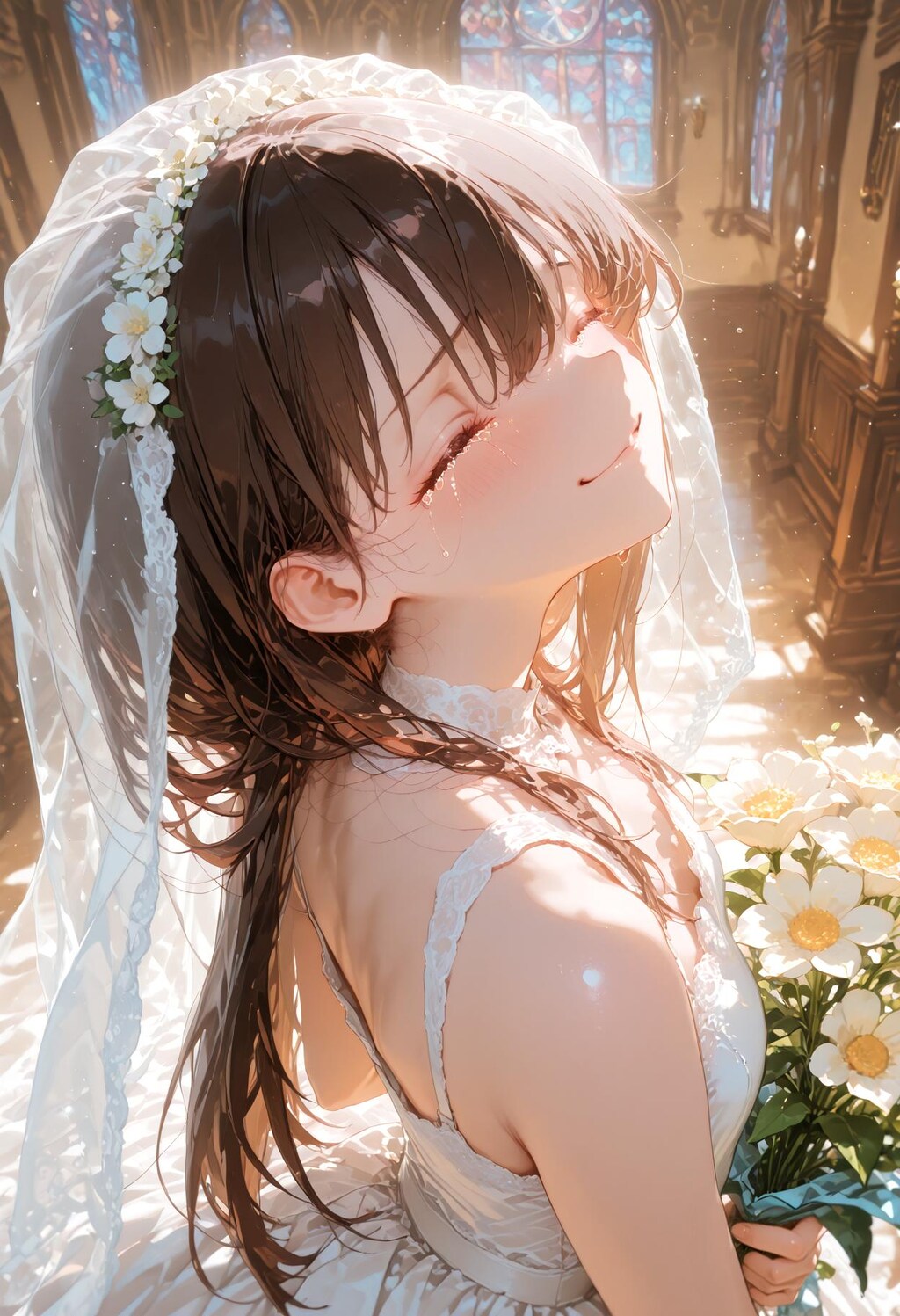 入場前の父娘、婚前最後の会話