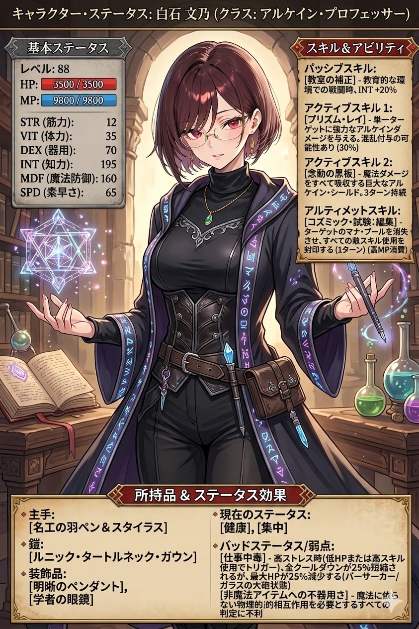 白石文乃∶ステータス | の人気AIイラスト・グラビア