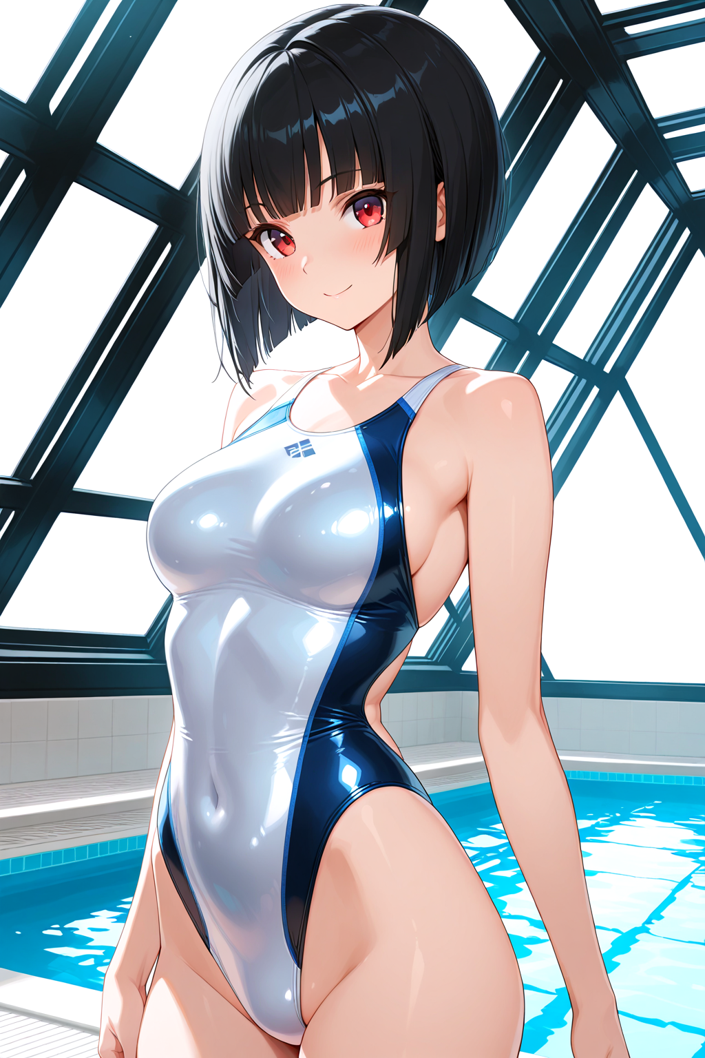 咲成奈那妃ちゃんに競泳水着