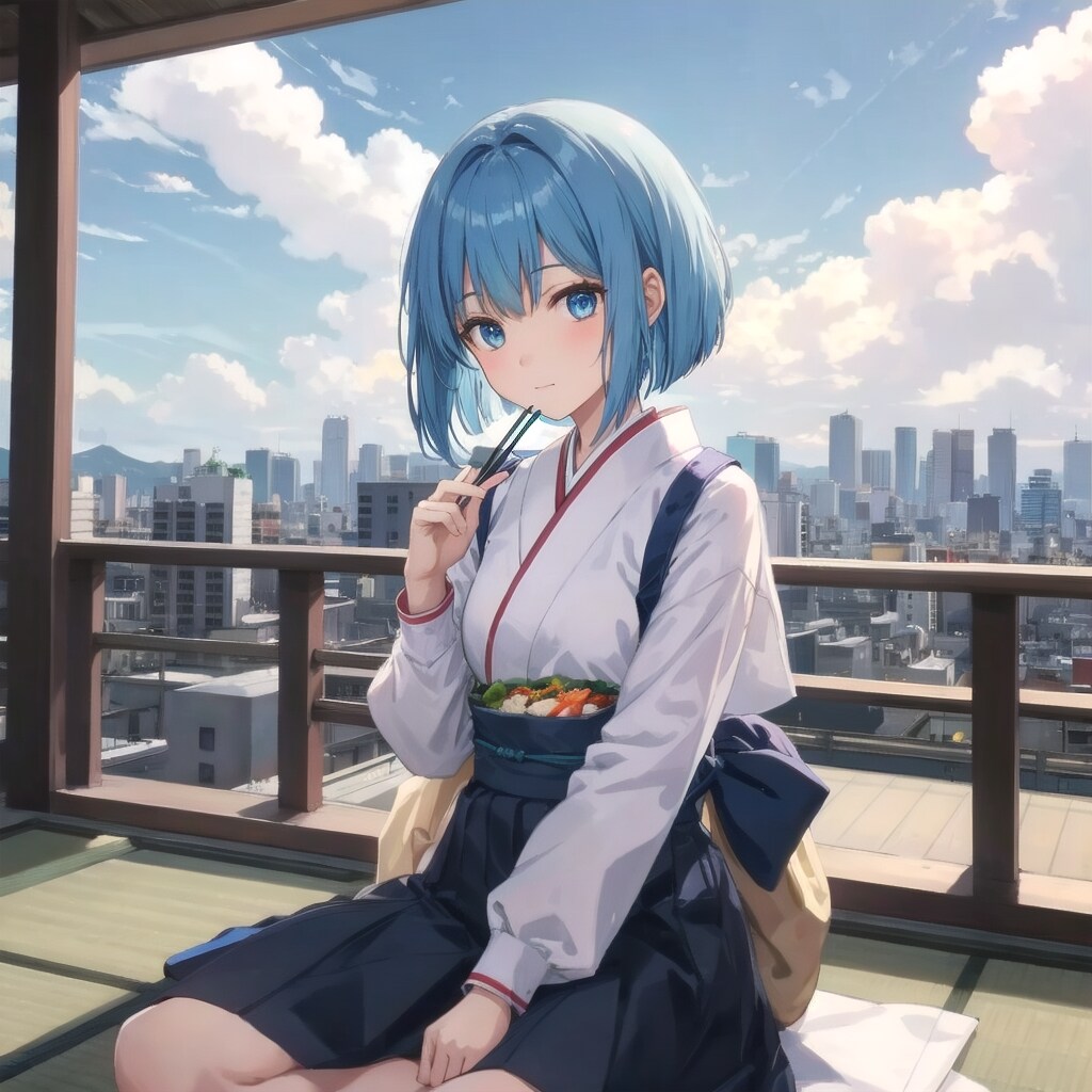 都市の風景を眺めながら | の人気AIイラスト・グラビア