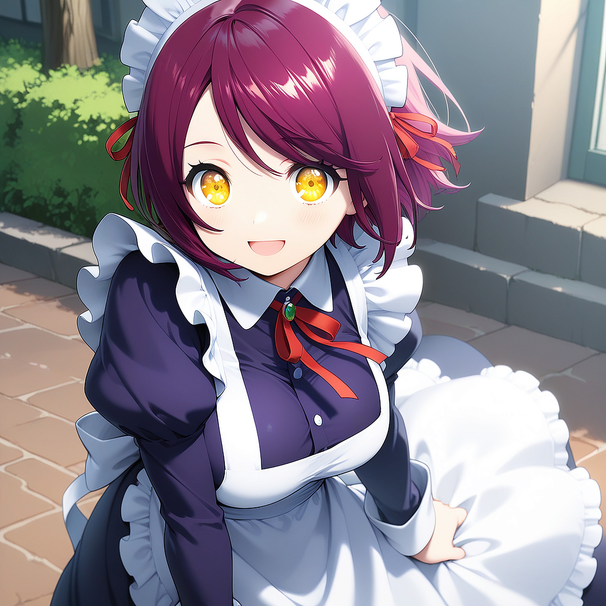 こんにちは（挨拶メイドの芽衣ちゃん） | の人気AIイラスト・グラビア