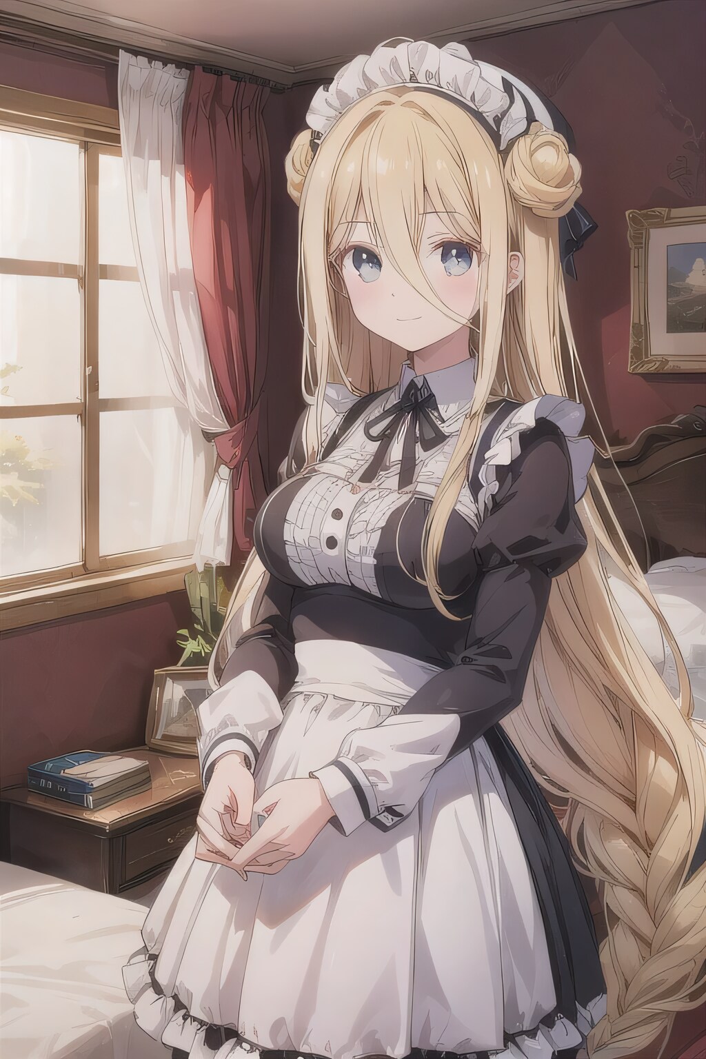 金髪ロングでメイド服の少女２