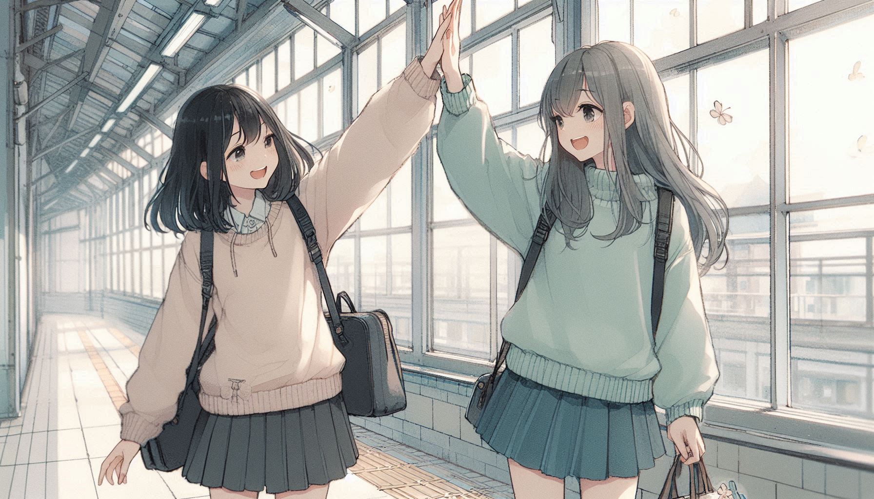 今日もハイタッチのテンション | の人気AIイラスト・グラビア