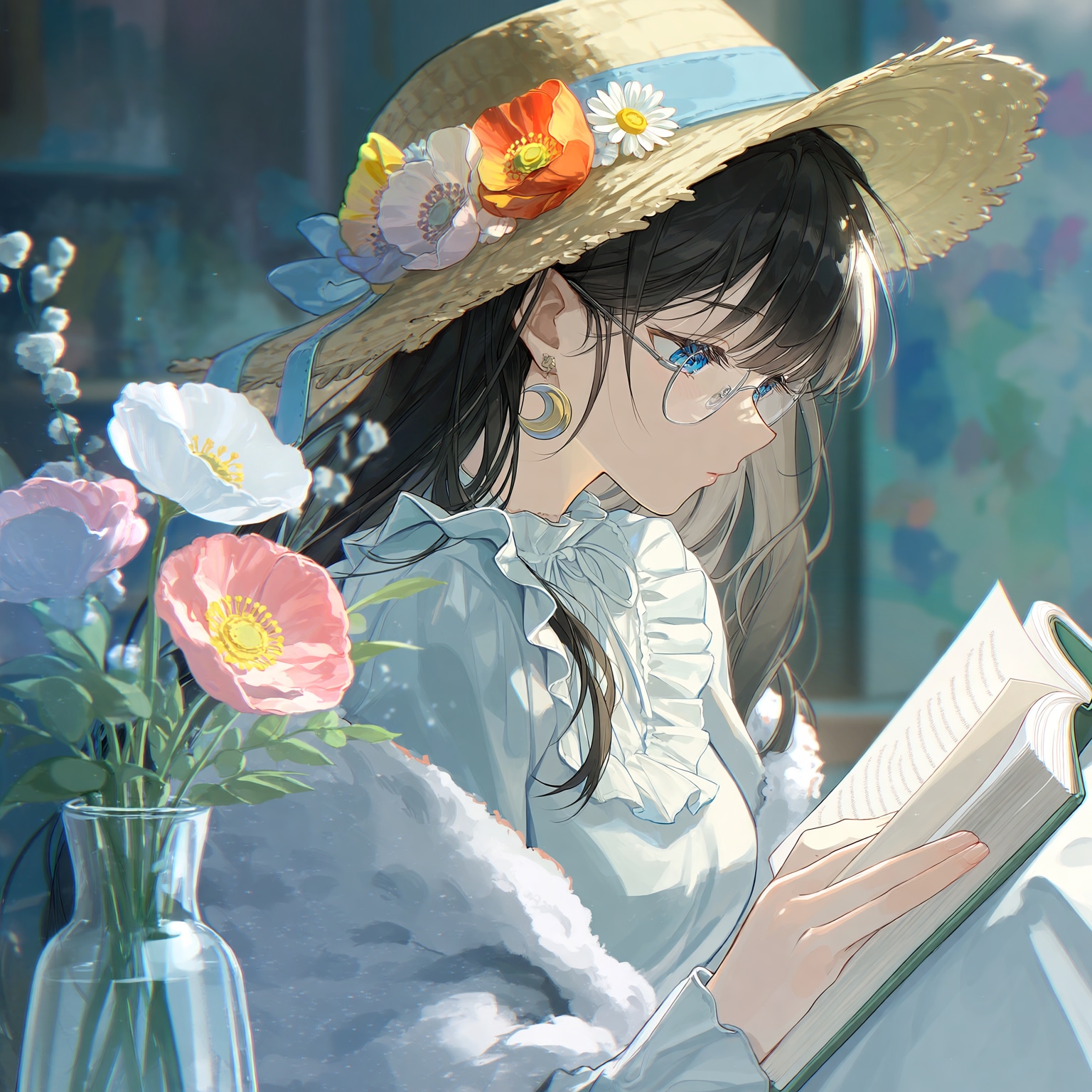 読書する月子