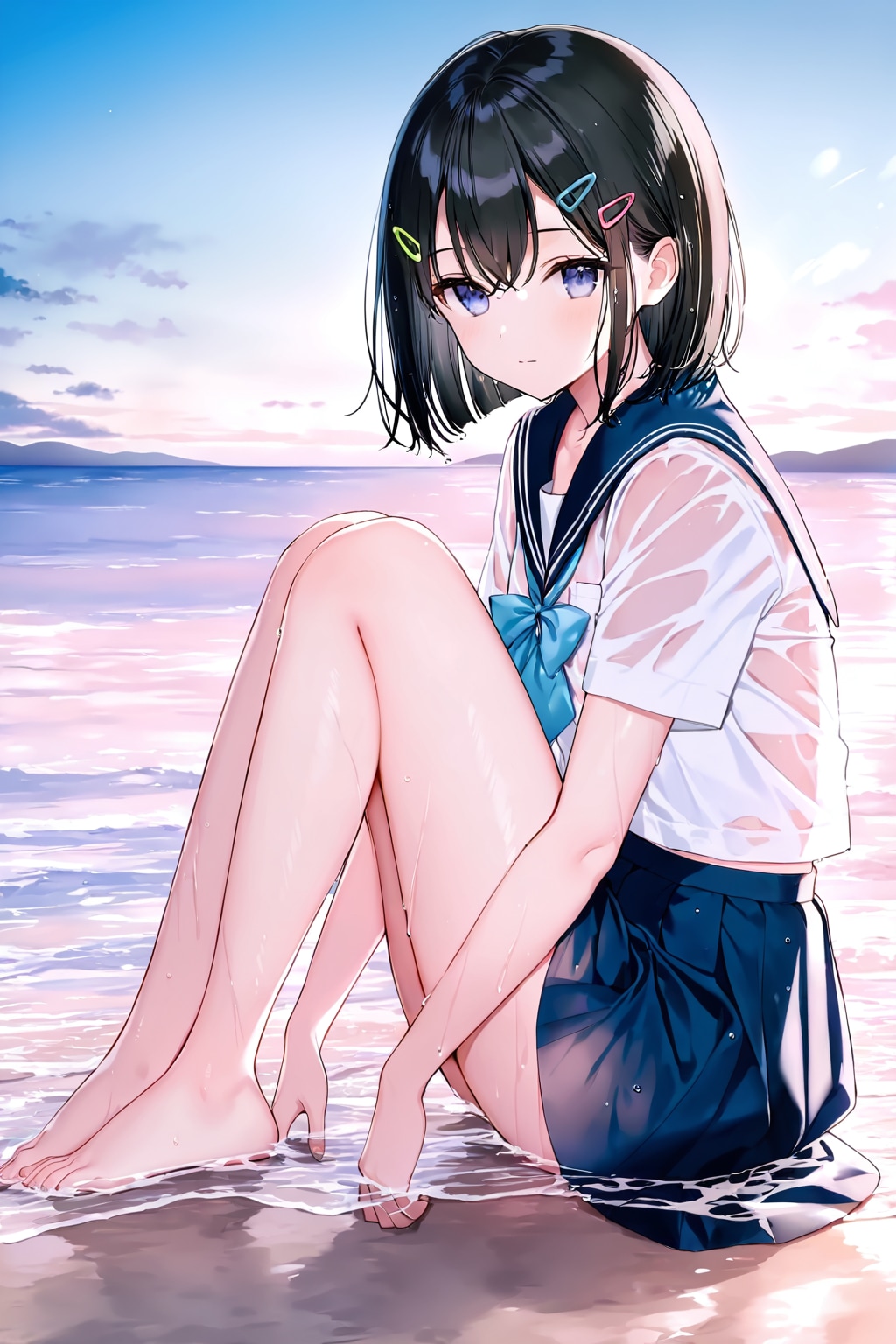 セーラー服と砂浜(LILAC)(32)