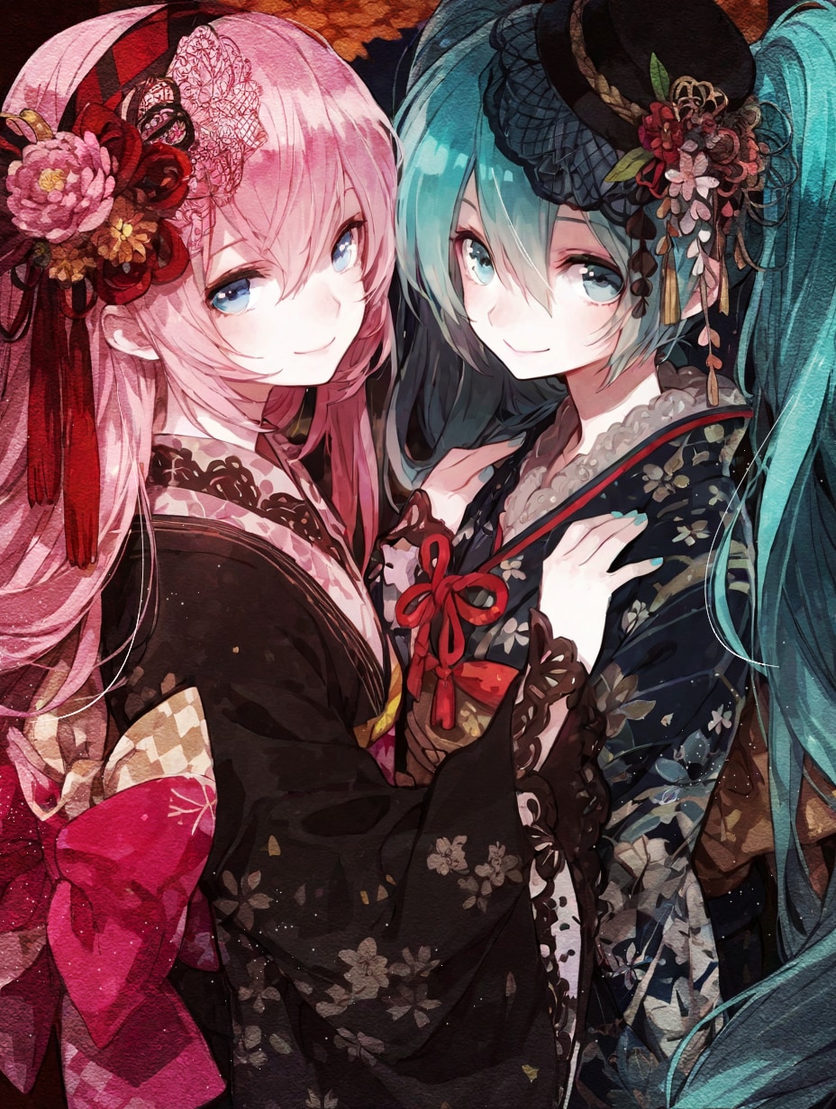 着物姉妹 | の人気AIイラスト・グラビア