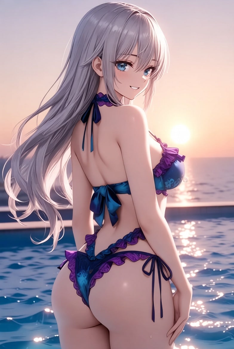 夕暮れのプールでのんびりと・・・・