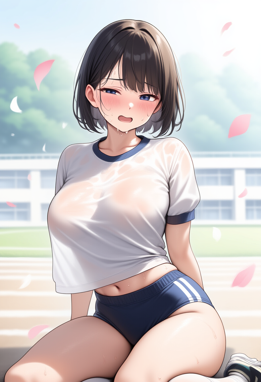 もう、汗だらけで気持ち悪い・・・