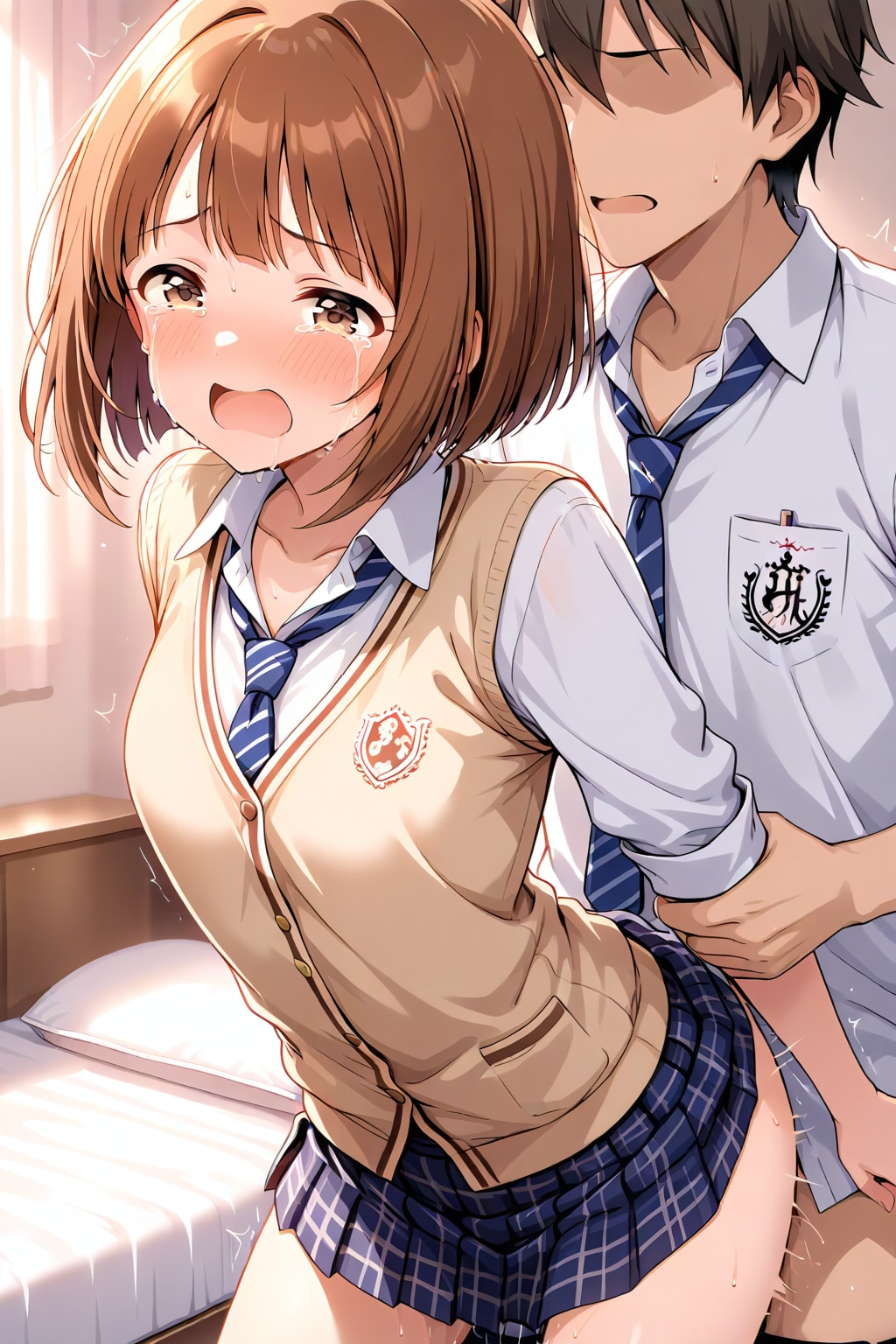 彼氏君に立ちバックで子作りしちゃったJKちゃん&オマケ絵2種