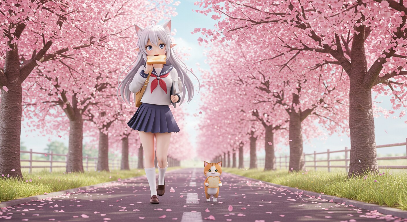 春のパン祭り～桜並木の通学路で～