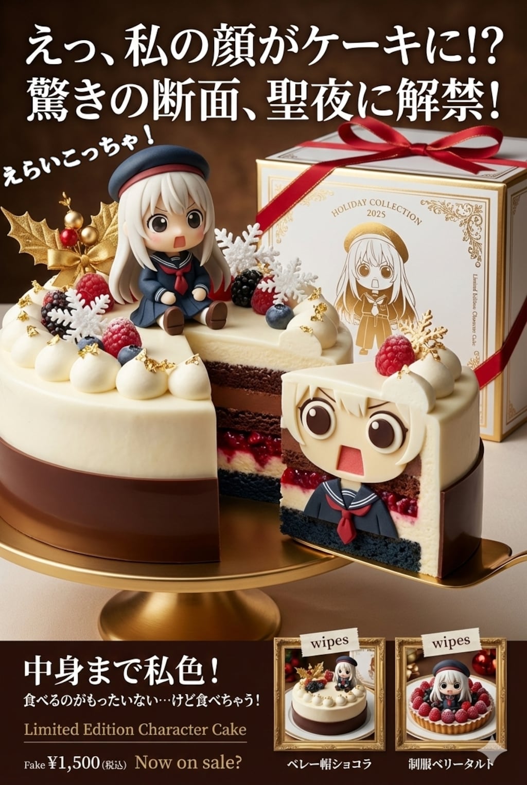 クリスマスケーキえらいこっちゃ嬢