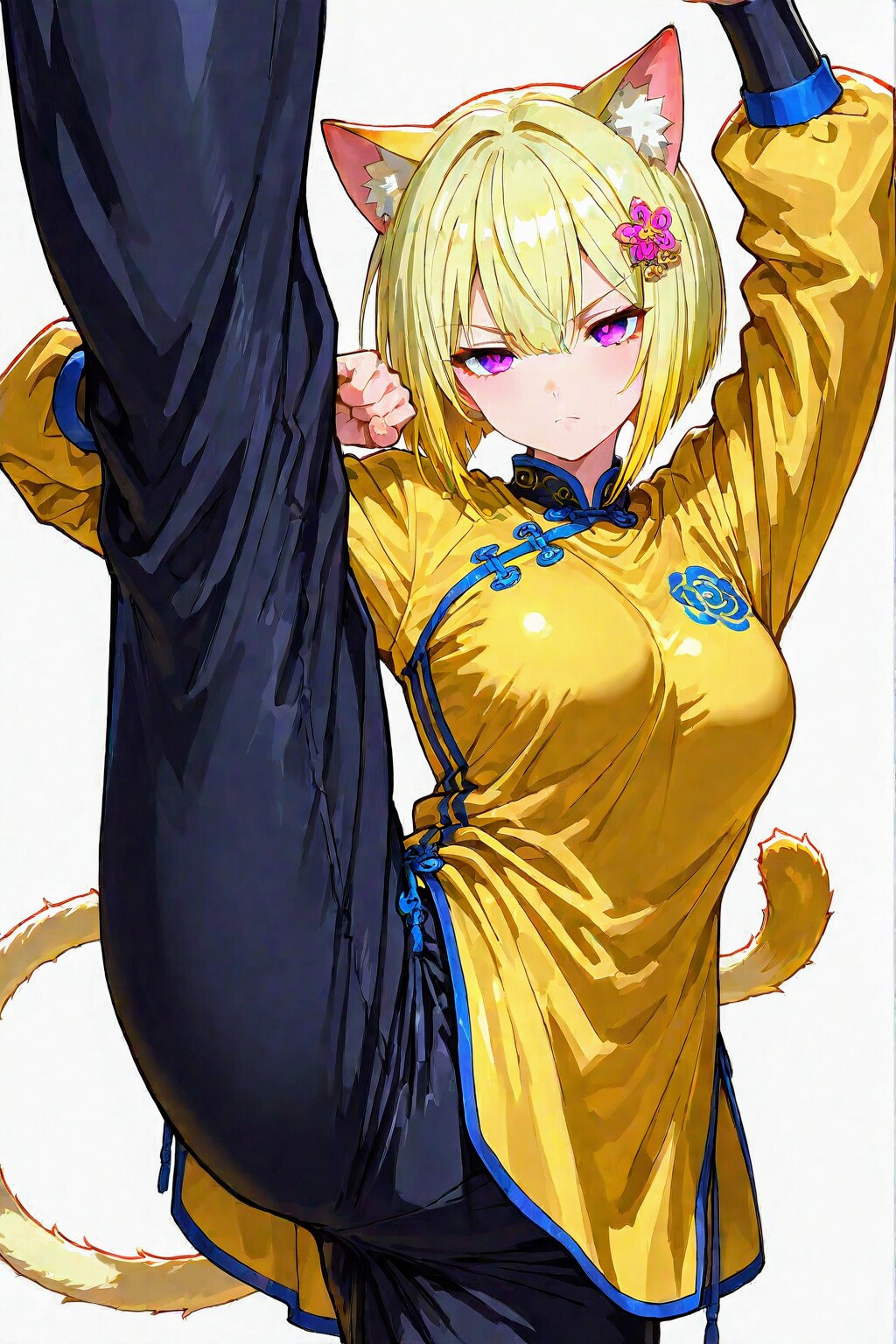 お試し生成😻ネコミミちゃんカンフーアクション
