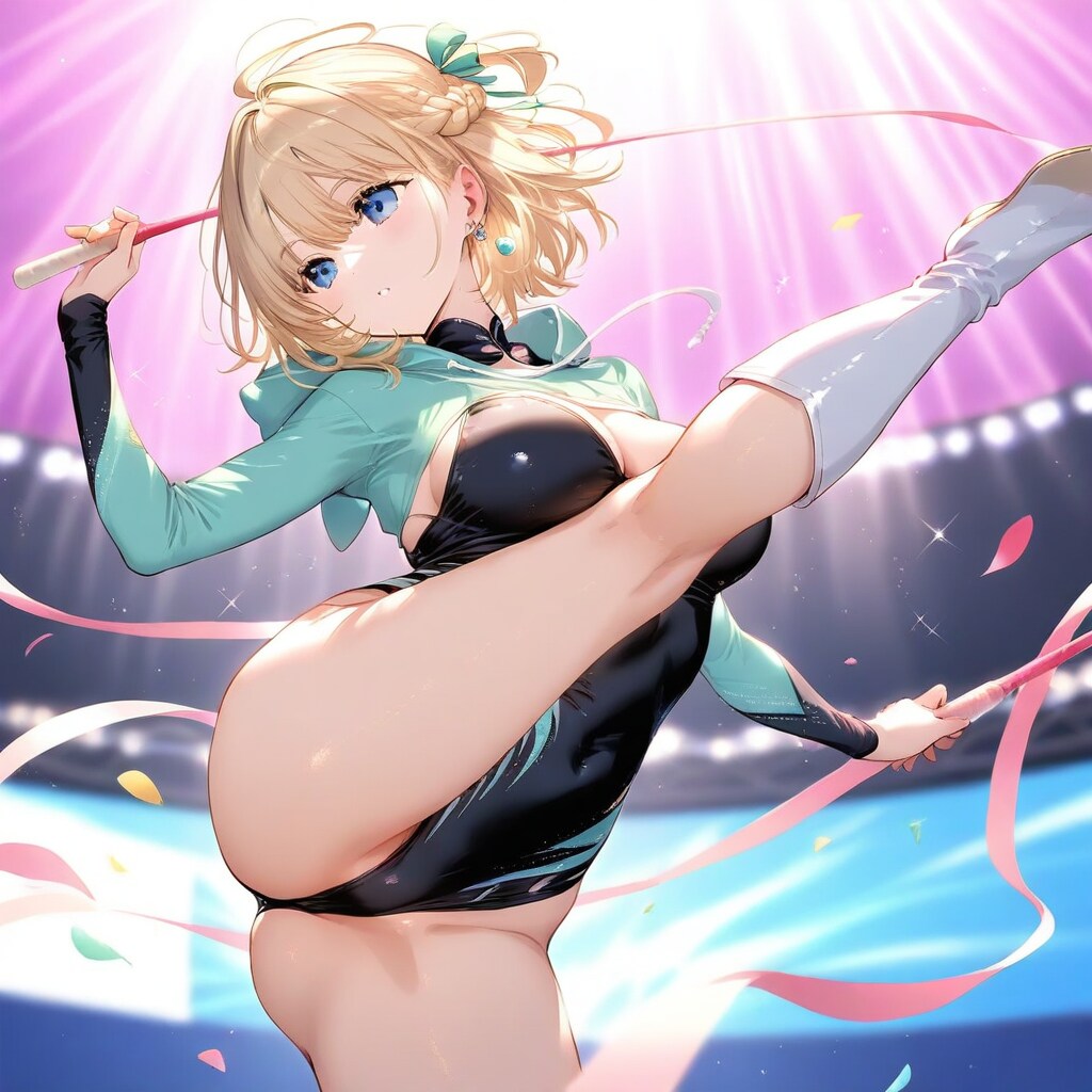 金髪ショート新体操美少女