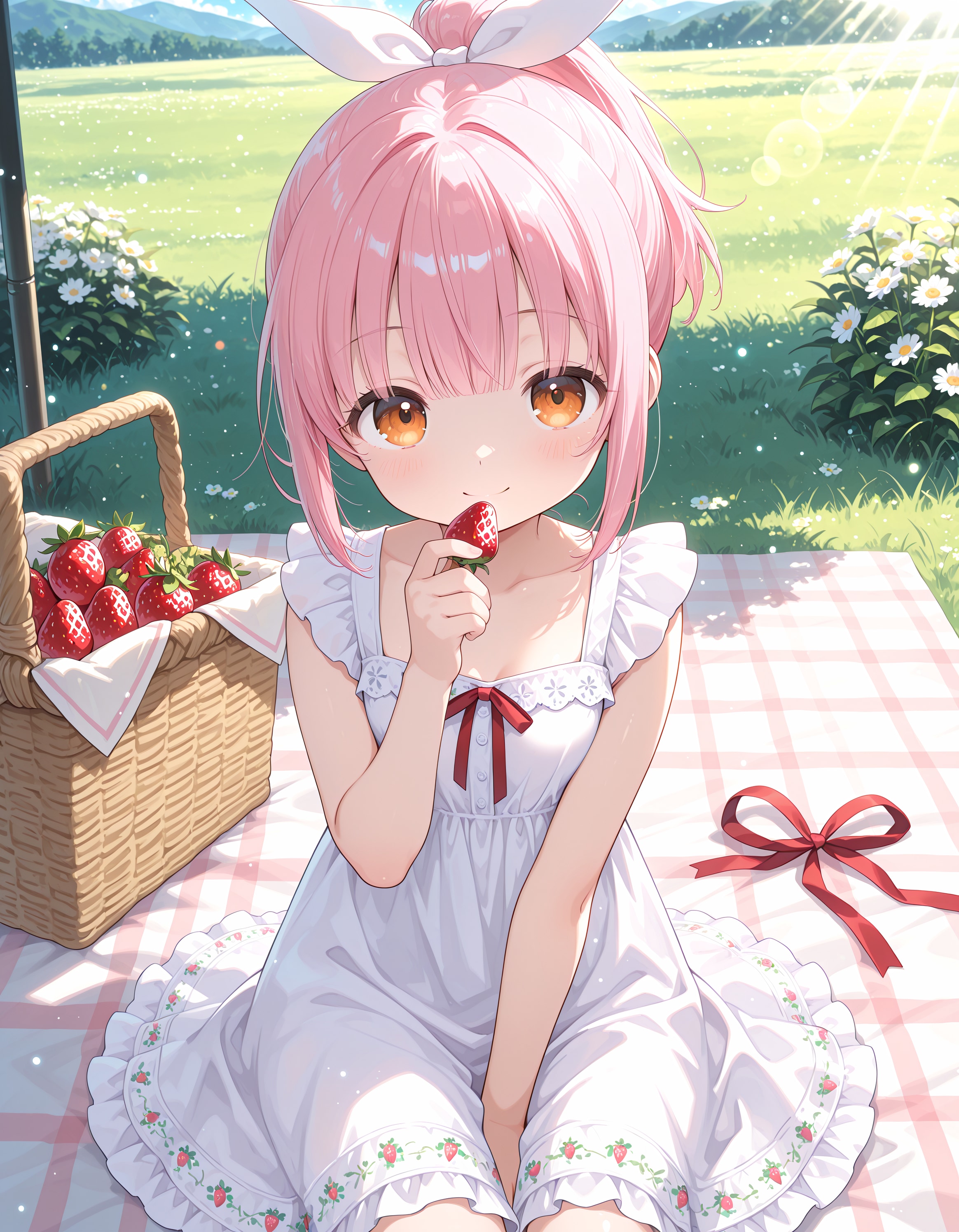 ぽかぽか陽気のいちごピクニック | の人気AIイラスト・グラビア