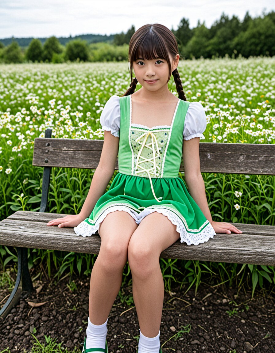 花畑で少女ポートレート_7