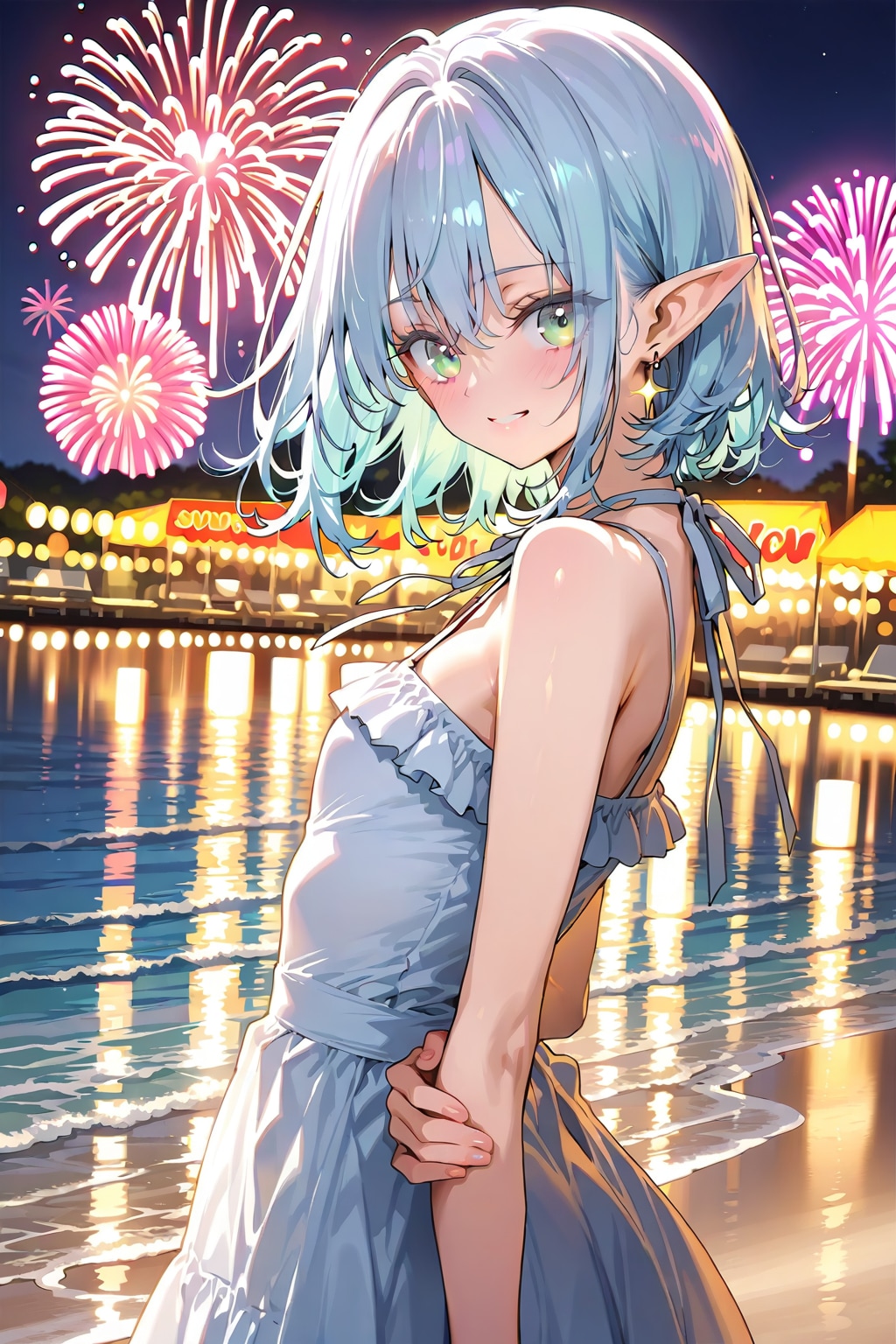 夏祭りを楽しむエルフなLARIMARちゃん
