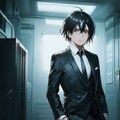 サイバー都市に佇む、黒髪短髪男性・その１ 2枚目