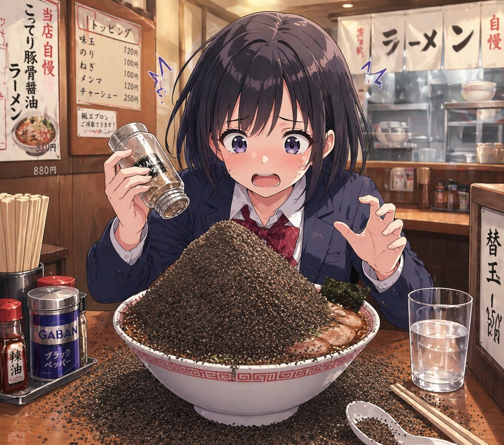 ラーメンを食べようとした女の子