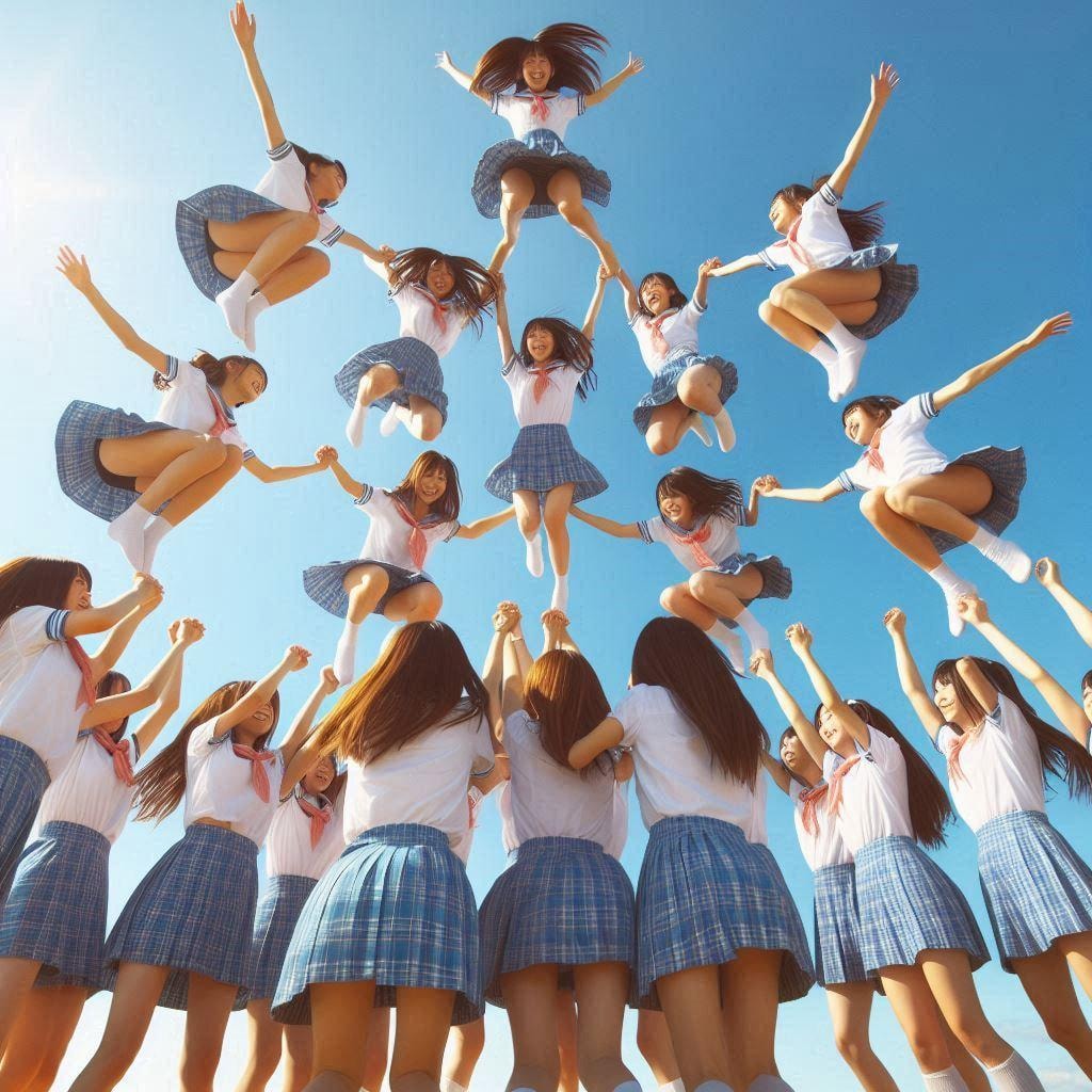 集団アクロバット画像が好き