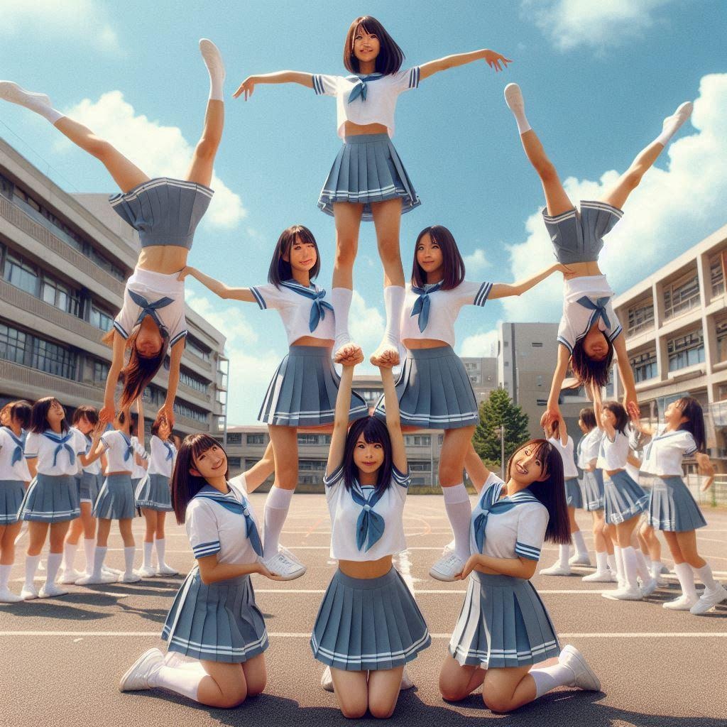 集団アクロバット画像が好き