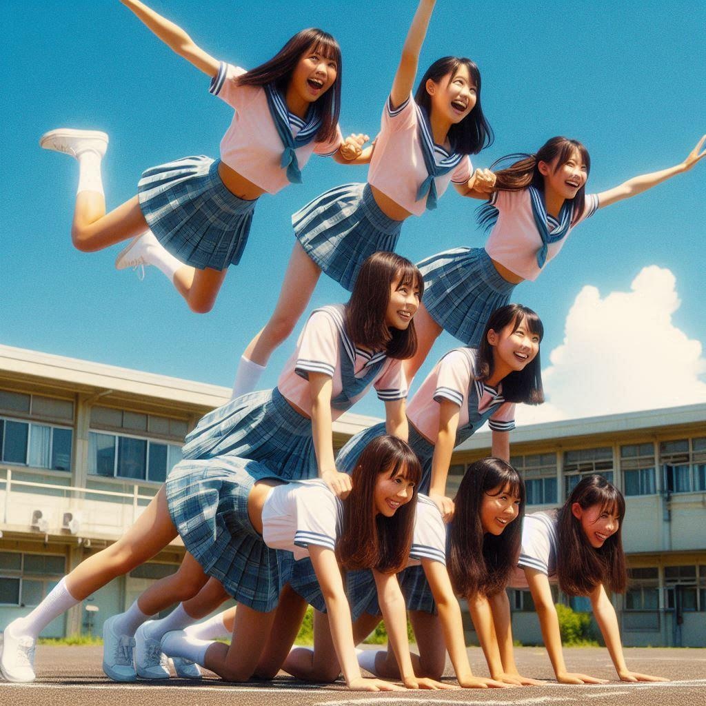 集団アクロバット画像が好き